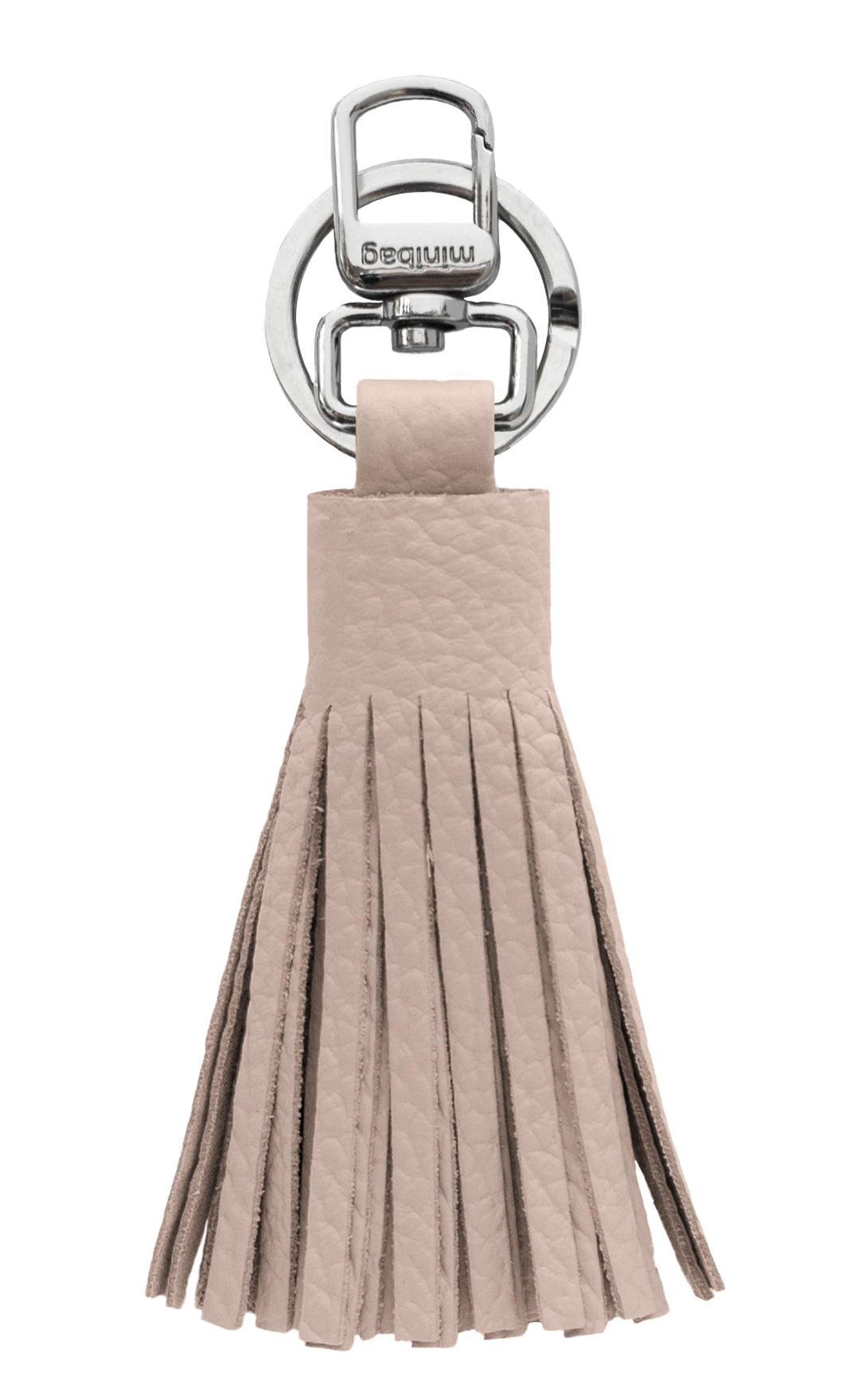 minibag Quaste nude, Lederquaste nude, Schlüsselanhänger nude, minibag Schlüsselanhänger nude